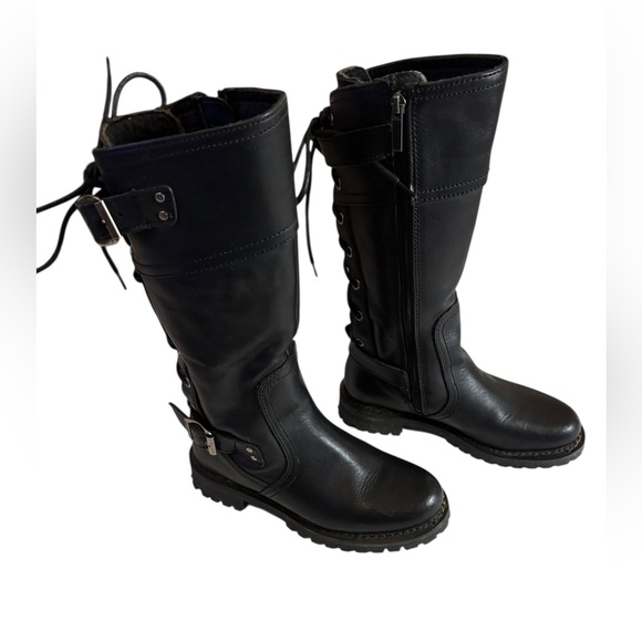 Harley-Davidson Women’s Black Leather Lace/Zipper Alexa Boots Size 6